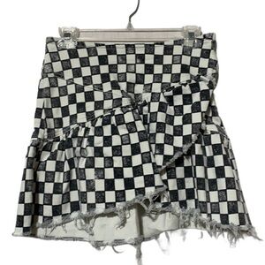 MOTHER Black and White Checkered Skirt